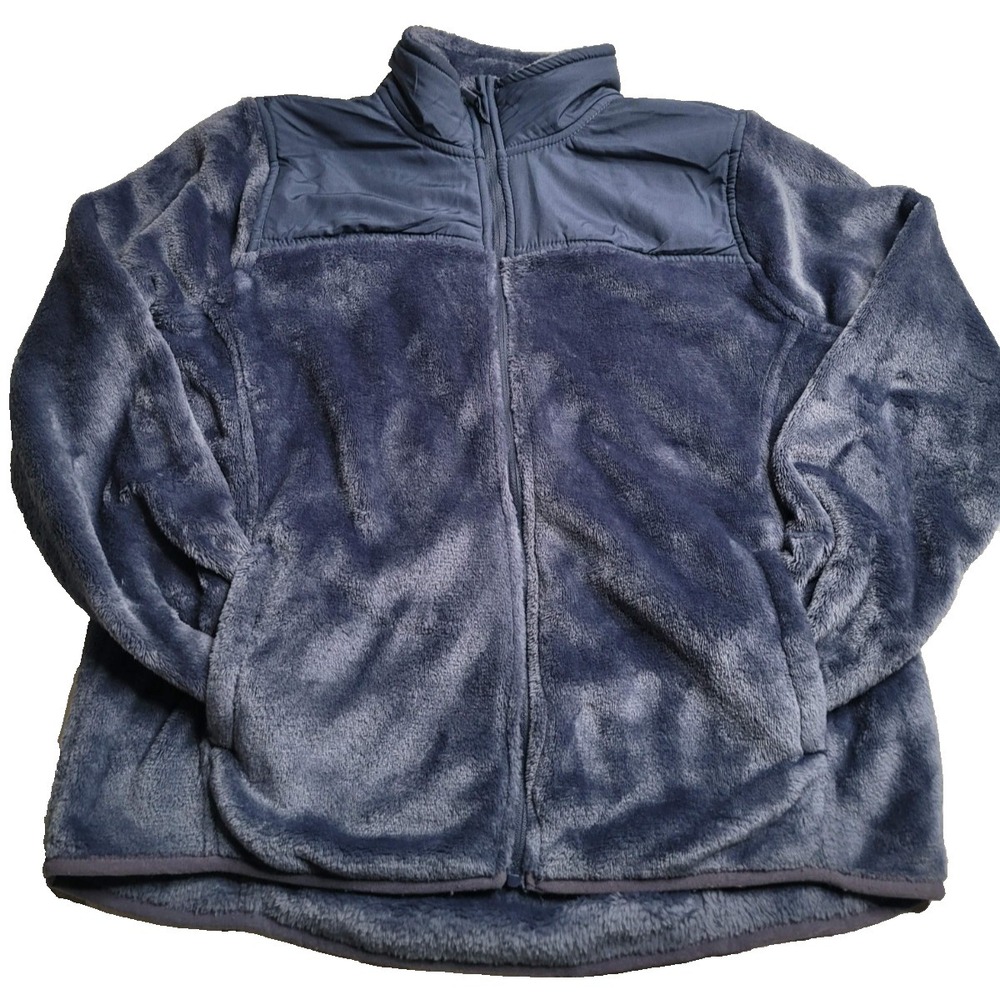 Leg3nd Discovery Full Zip Navy Blue Plush Jacket Women's Petite Medium